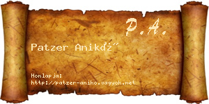 Patzer Anikó névjegykártya